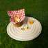 Miniature Food Dollhouse Accessories 9PCS Decor with 1:12 Scale Bread, Honey Basket, Picnic Cloth, and Flowers