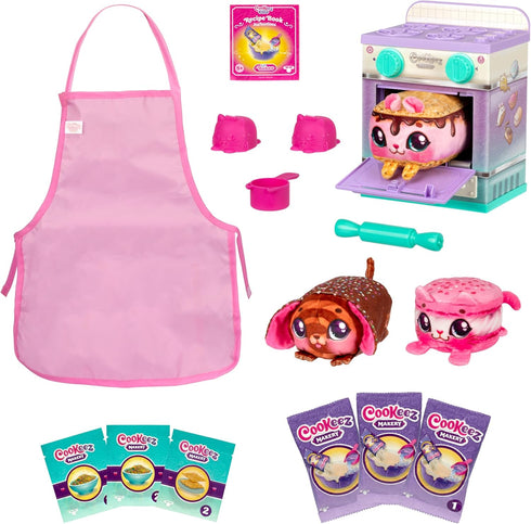 Playset, 3 3 The Cookeez Makery Lil' Bakez Multi Pet Comes to Mix & Make Bakes, Includes Non-Electric Scented Plush