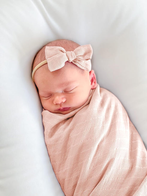 Set 47 Inches Premium Swaddle Blanket by BWD - Bamboo Viscose & Organic Cotton - Baby Girl Swaddle for Newborns