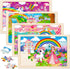 Sticeard Puzzles for Kids Ages 4-6,Unicorn Princess Wooden Jigsaw Puzzles 4 Packs Puzzles