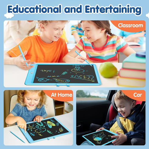 10 Inch Drawing Tablet, LCD Writing Tablet for Kids, Colorful Doodle Board Educational Toy for Ages 3-8