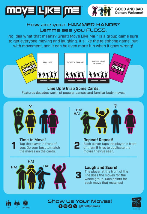 Move Like Me - The Hysterical Dancing Game for All Ages, Fun and Active Party Game for Friends and Family, Perfect for Gatherings, Parties, and Game Nights, Ages 8+, Players 4+, Playtime 10+ Minutes