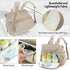 Bevkois Backpack Small Diaper Bag Quilted Mini Baby Crossbody Diaper Bag Tote for Mom and Baby Girls Boys (Beige)
