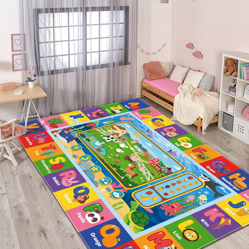 Tummy (59 39.4 INCH, 1) Baby Play Mat for Floor, Kids Playmat Baby Crawling Mat Educational Time Mats Soft ABC Play