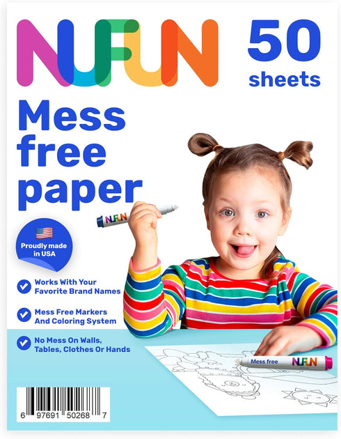 NuFun Activities Mess Free Paper - Kids Create No Mess Wonders, 50 Blank Pages