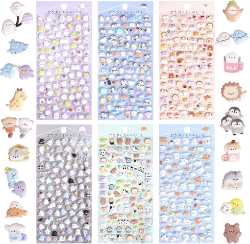Jactales 600+ Cute Mini Puffy Stickers-Small 3D Tiny Micro Bulk Sticker Set for