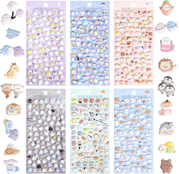 Jactales 600+ Cute Mini Puffy Stickers-Small 3D Tiny Micro Bulk Sticker Set for
