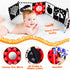 Black and White High Contrast Baby Toys 0-6 Months, Montessori Tummy Time Sensory Crinkle Toys for Newborn Infant