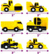 6 Pack Tub Works Construction Trucks Mold Free Bath Toys, | Sealed, No Hole Bath Toys Design Keeps Moisture Out | Soft