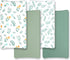 FIGEPO 4 Pack Sage Green Fitted Nursery Sheets Breathable Neutral Unisex Baby Sheets for Boys or Girls with Leaf