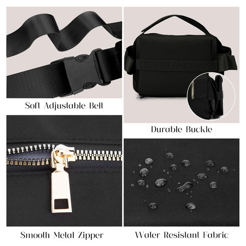 Pack, printe Small Diaper Bag with Portable Changing Pad, Crossbody Women Waist Bag with Wipes Pocket for Travel