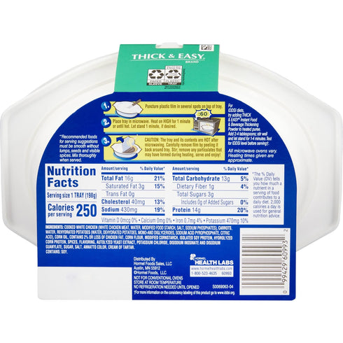 Thick & Easy Purees 7 oz. 60748 7 Puree Tray Roasted Chicken with Potatoes/Carrots Ready to Use Puree, - Case