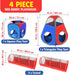 Playz 4pc Pop Up Play Tent and Tunnel Bundle, Indoor & Outdoor Playhouse for Toddlers with Storage Bag