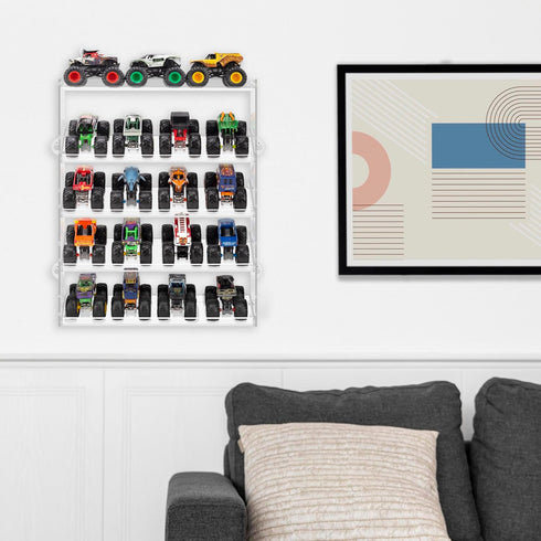 20 5 Assembly Monster Trucks Display Case Holding for Monster Trucks Acrylic Storage Case Tiers Monster Trucks