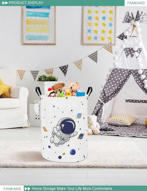 FANKANG Storage Basket, Foldable Canvas Laundry Hamper with Waterproof PE Coating for Kids, Office, Bedroom, Toys