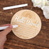 NQEUEPN 5.91x5.91in New Baby Announcement Sign, Hello World Plaque Sign Wooden Baby Name Information Sign Birth