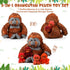 Lenwen 5 Pcs Plush Gorilla Stuffed Animals Set - 14 Inch Large Mommy Gorilla with 4 Baby Gorillas for Kids Gifts
