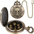 Mini DND Dice Set, 7pcs Polyhedral Metal D&D Dice with Steampunk Warlock Pocket Watch Shell Case, Bronze Gifts