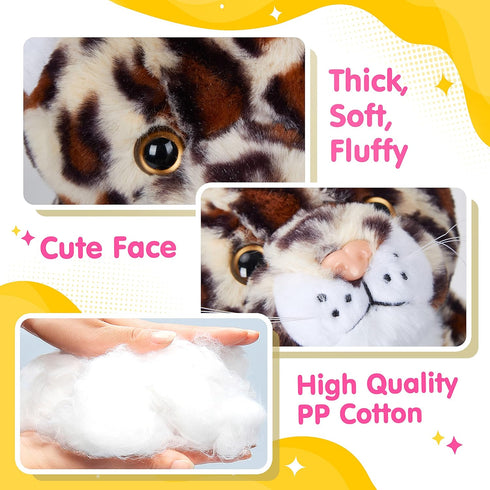 BSTAOFY 10’’ Light up Cheetah Stuffed Animal, Plush LED Leopard Night Light, Bedtime Jungle Toy