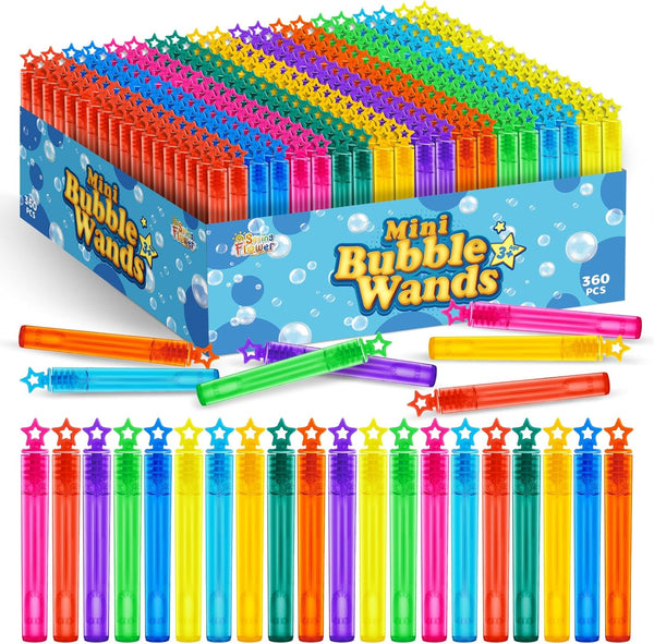 360 Pieces Mini Bubble Wands, Party Favors for Kids, Outdoor Gifts for Themed Birthday and Events