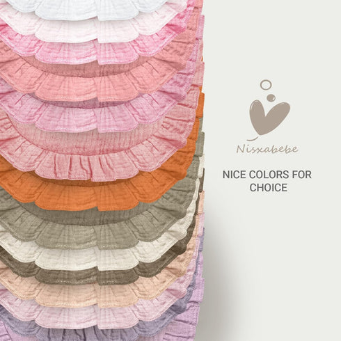 NISXABEBE Bibs,6 Baby Muslin Pcs Drool Bandana Bibs for Baby Girl Drooling and Teething,Soft and Absorbent Cotton