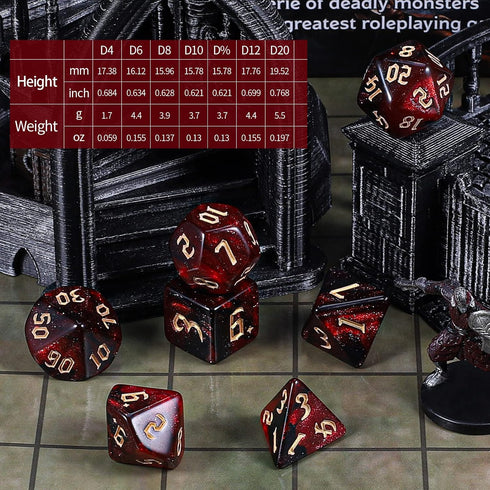 Set 26 7 (182pcs) CiaraQ DND Dice - x Polyhedral Dice for Dungeons and Dragons D&D RPG MTG Role Playing Table Games