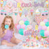 Four Ever Sweet Ice Cream Donut Party Decorations | Banner, Cake, Cupcake Toppers, Macaron, Balloons for Kids' Party