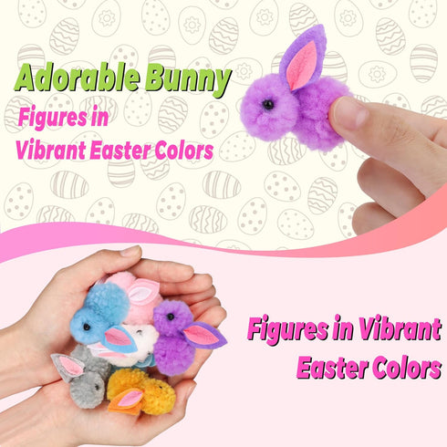 36 Pack Easter Eggs Fillers with Bunny Plush, Easter Basket Stuffers with Toys Inside Filled Mini Stuffed Animals
