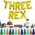 Katchon Huge Gold Three Rex Balloons - 16 Inch, Dinosaur Birthday Decorations with 3 Rex Balloons for Boy's Party