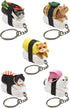 Clever Idiots Nekozushi Keychain - Blind Box with 1 of 5 Collectable Figurines and Detachable Keyring