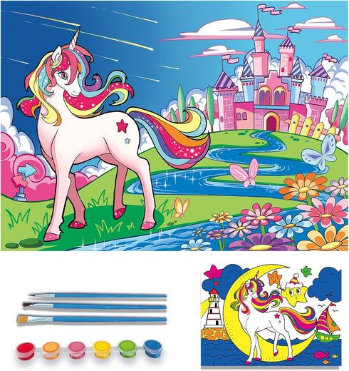 Wings Gaint Glow in The Dark 100 Piece Unicorn Puzzle with Paints for Kids Ages 4-8, Birthday Gift Idea