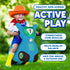 WADDLE Bouncy Hopper Inflatable Hopping Animal Scooter for Toddlers and Kids, Pump Included (Blue Zoomer)