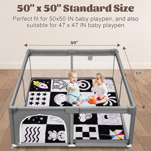 50x50 Baby Play Mats for Floor, Playpen Mat, Premium & Thicken Soft Foam Play Mat for Baby, Non-Slip Cushioned Floor