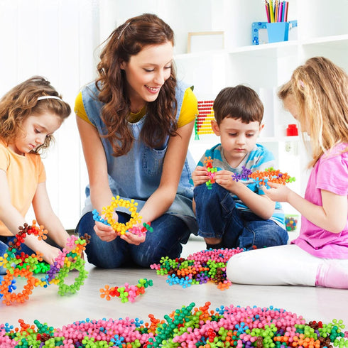 400 Pieces Building Blocks - Kids STEM Educational Toys, Interlocking Solid Plastic for Preschoolers Aged 3+