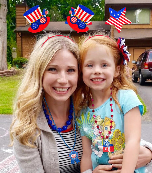 Moon Boat 12PCS Patriotic Head Boppers Headband - Star Uncle Sam Hat Balloons for 4th of July Party