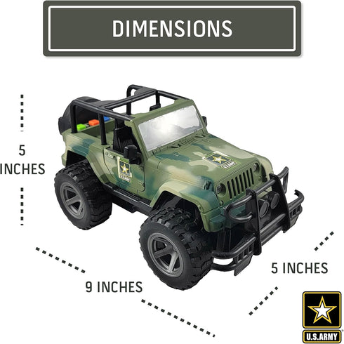 Lollipop United States Army Friction Powered 1/16 Model Off Road Vehicle with Light & Sound