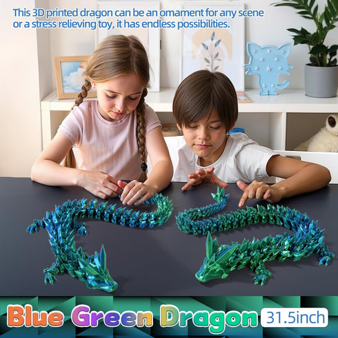 TXB3DOK 31.5 3D 3D 3D Large Printed Dragon Bigger Fidget Animals Toys, Giant Flexible Articulated Fidget Toy, Huge