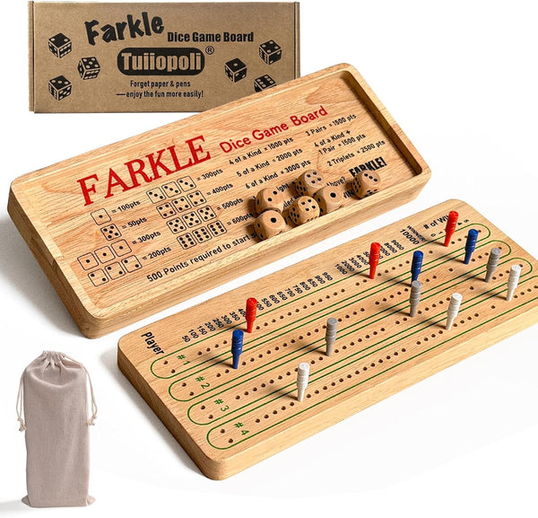 Tuiiopoli Farkle Dice Scoreboard Set, Paper& Pens- Free Design 4 Sets of Colored