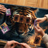 MTG Playmat, 24 x 14 Inches Game Mat for TCG and Card Games, Non-Slip Base with Stitched Edges, Tiger