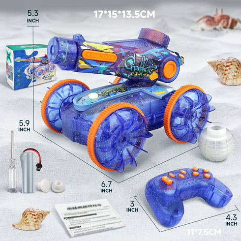 6-8, 8-12, BEZGAR Pool Toys for Kids, Amphibious Remote Control Car Toys for Ages RC Stunt Car with Water Gun for Boys