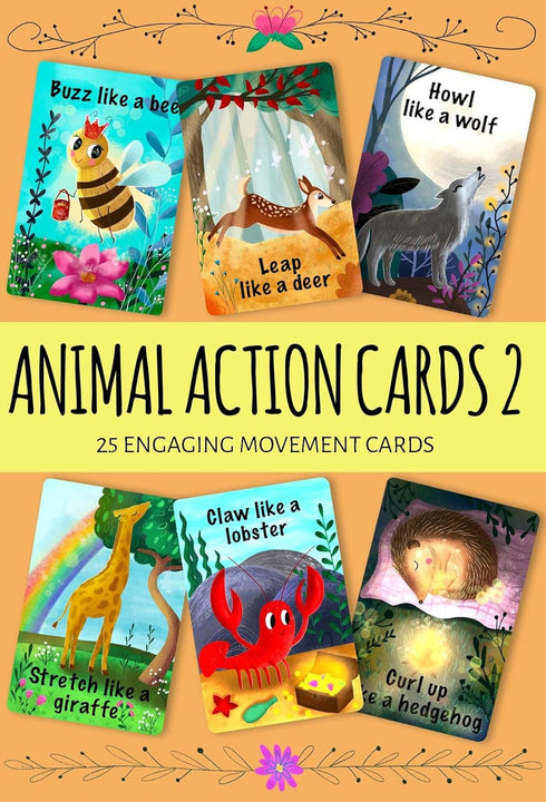 Creative Mango Animal Action Cards - 25 Cards Movement Game for Kids