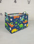 Kids Storage Basket with Blue Dinosaur Pattern, Rectangle Laundry Hamper, Baby Toys Storage Box with Handles for Boys
