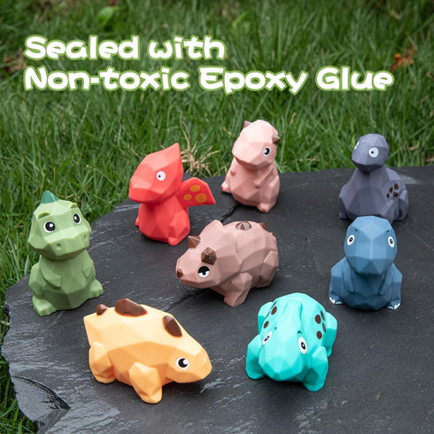 Baby Bath Toys 8 Pcs, No Hole Dinosaur Bath Toys, Easy Clean for Babies 6-12 Months, Toddler Toys