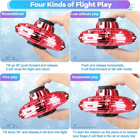 Toys,2026 6 7 8 9 Vantexi Drone for Kids Flying Upgrade LED Fidget Spinner,Hand Operated Fidget Flying Spinner Toy