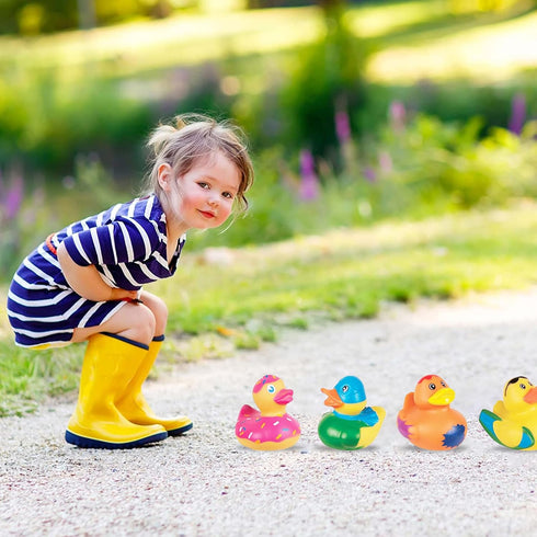 Pack 50 Kangaroo Mini Rubber Ducks Bulk of Floating Baby Bath Toys for Kids - Classroom Rewards - Pool Party & Birthday
