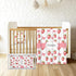 Workvalor Personalized Strawberry Baby Crib Bedding Set Custom Name 3 Piece Nursery Set
