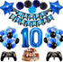 53 PCS 10th Birthday Decorations for Boys - Blue Video Game Party Supplies, Include Happy Birthday Banner, Number 10