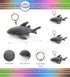 Puzzled Shark Plush Keychain Stuffed Animal Toy - Soft Fur Ocean Life Animal Grey Shark Charm Keyring, Cute Decorative Plush Toy Accessory Fun Buddy For Kids Bag, Purse, Backpack, Handbag - 4 Inches by Puzzled