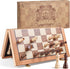 Set, 15 Inches Sets 2 Packed AMEROUS Magnetic Wooden Chess Handmade Wooden Folding Travel Chess Board Game