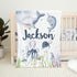 UnoCo Under The Sea Baby Blanket, Personalized Baby Boy Blanket, Baby Name Blanket,